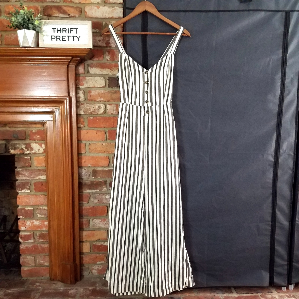 Momni Striped Open Back Tied Jumpsuit - Picture 2 of 8